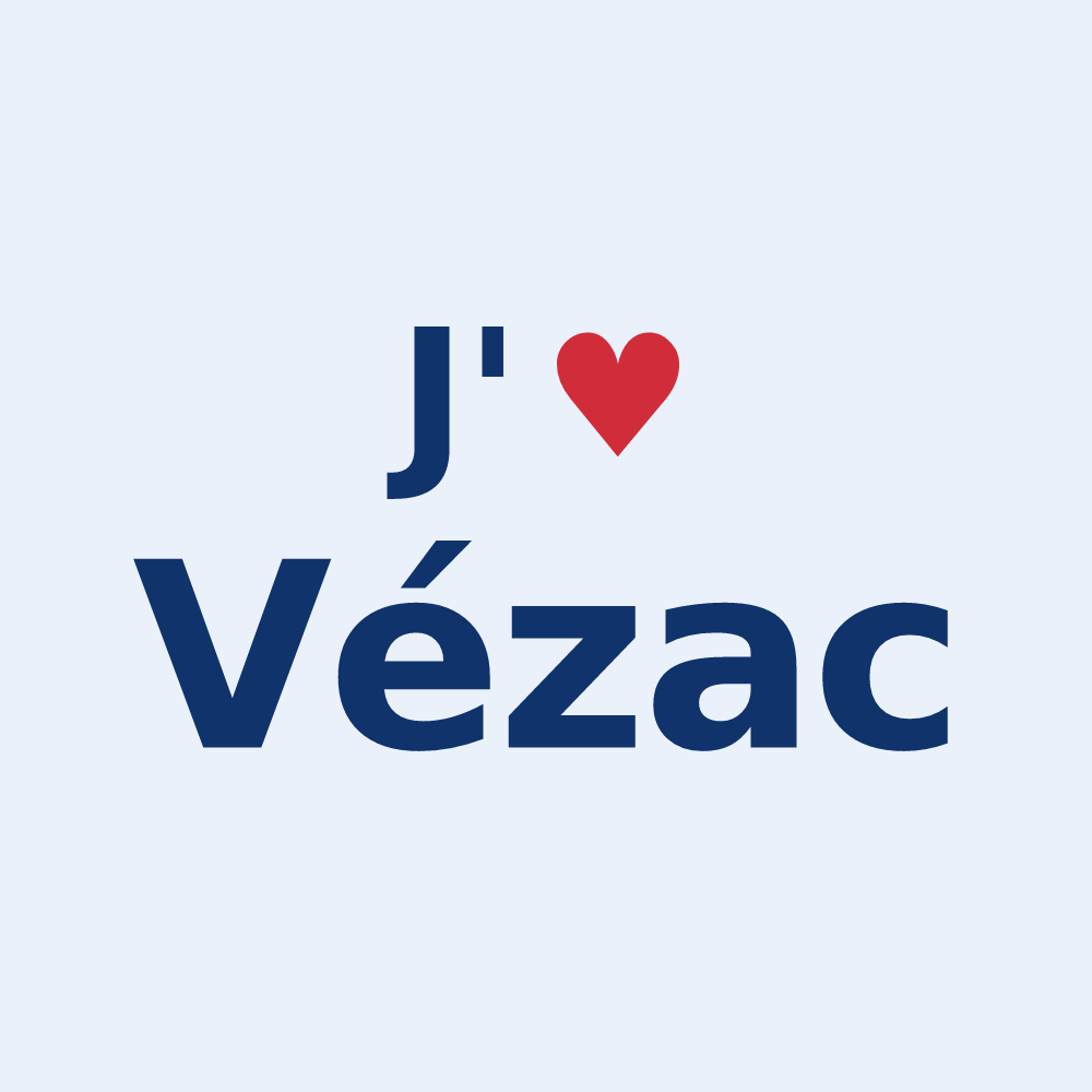 Sticker personnalisé Vézac — design J'aime Vézac