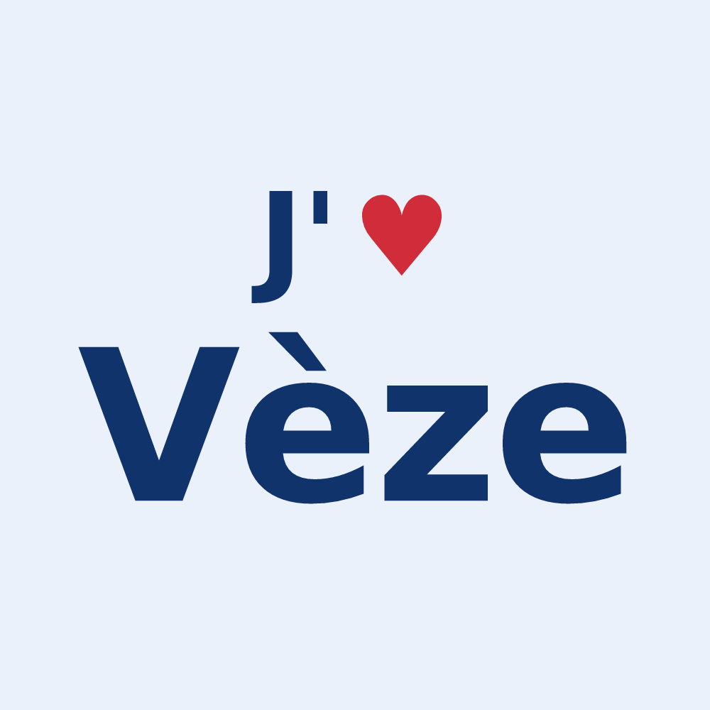 Sticker personnalisé Vèze — design J'aime Vèze