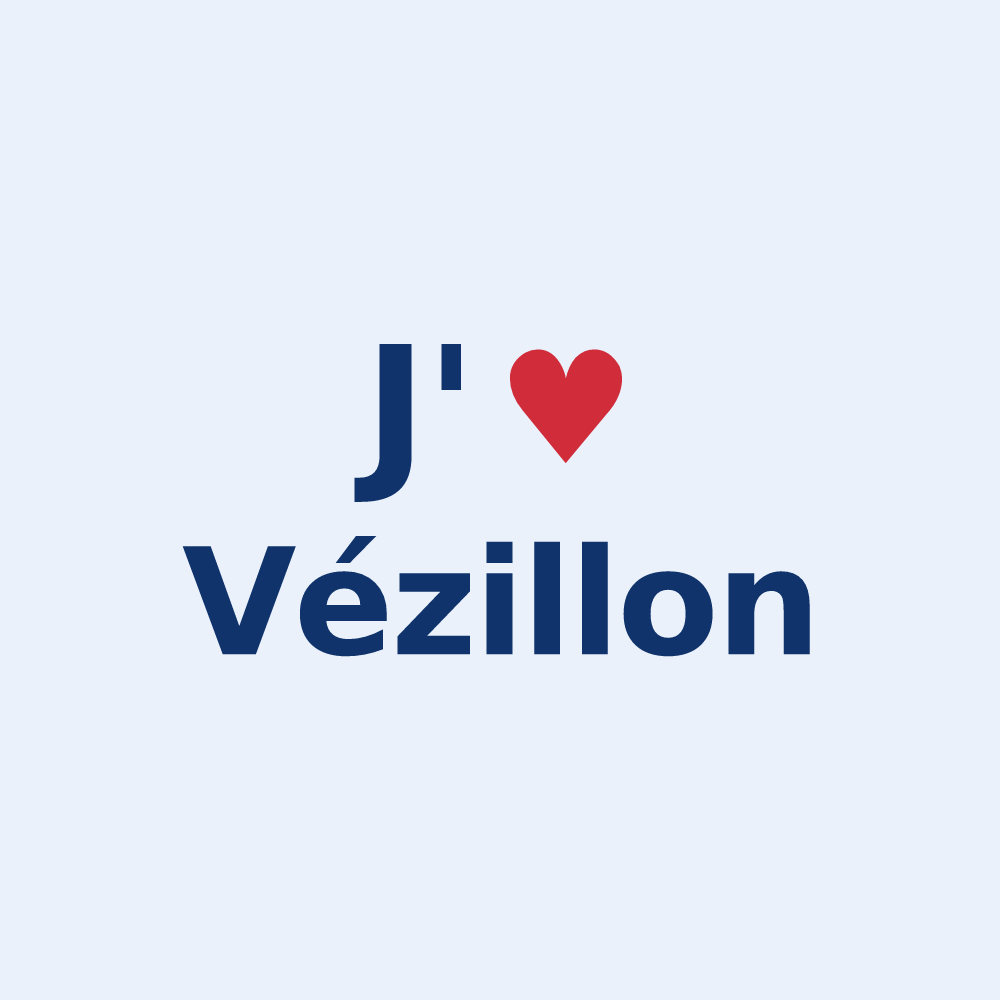 Sticker personnalisé Vézillon — design J'aime Vézillon