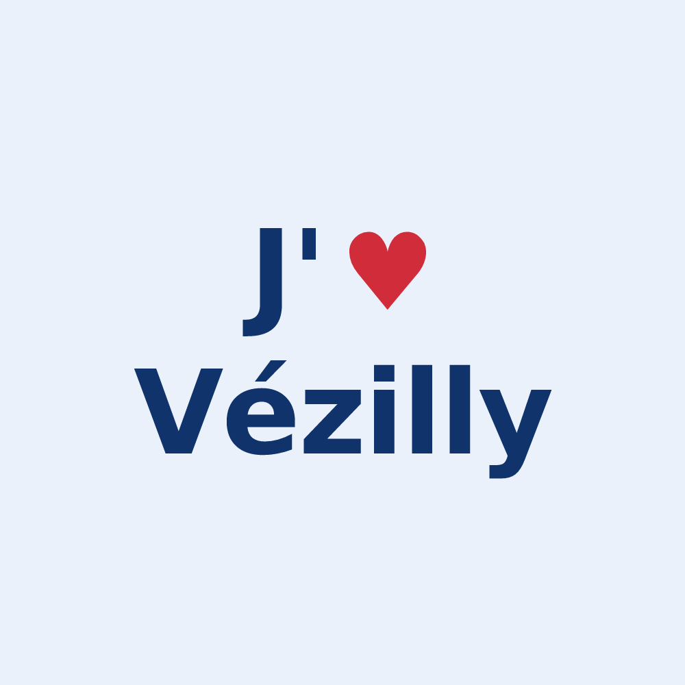 Sticker personnalisé Vézilly — design J'aime Vézilly