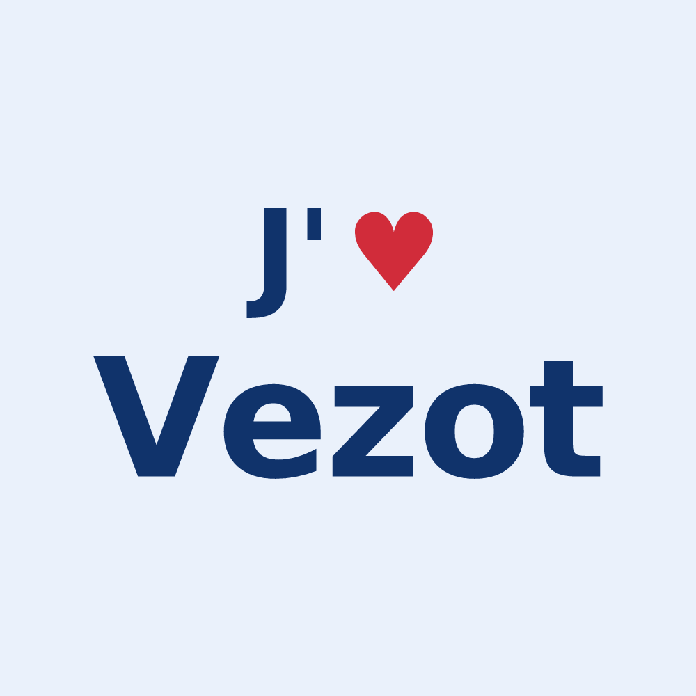 Sticker personnalisé Vezot — design J'aime Vezot