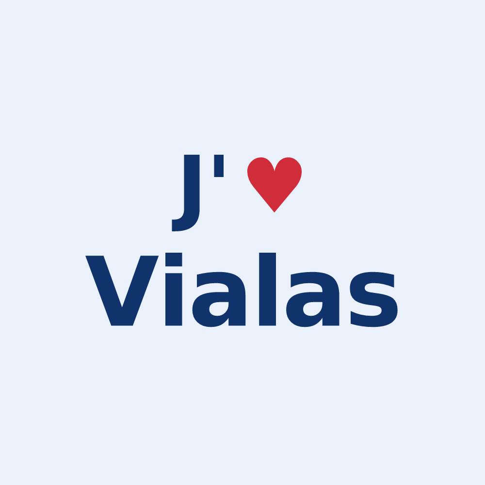 Sticker personnalisé Vialas — design J'aime Vialas