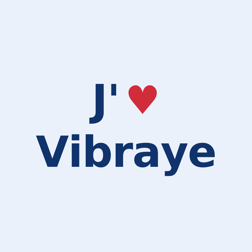 Sticker personnalisé Vibraye — design « J'aime Vibraye » imprimé sur le sticker