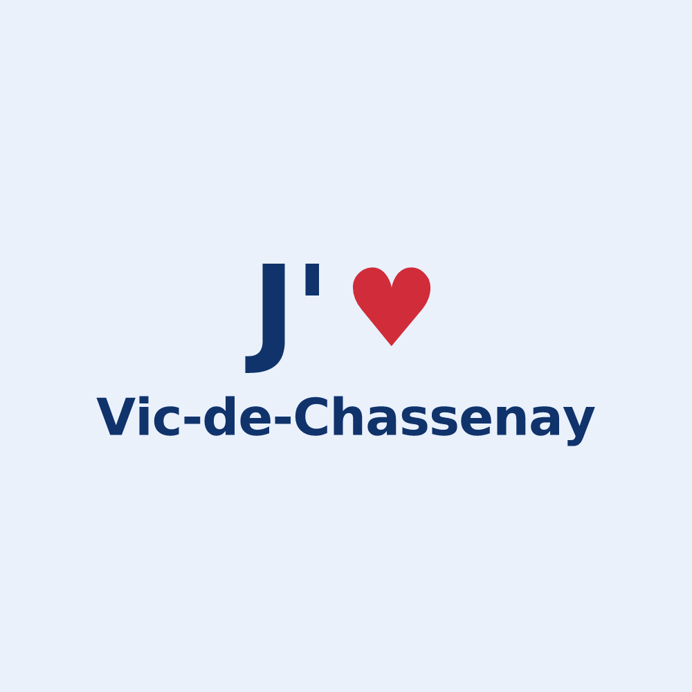 Sticker personnalisé Vic-de-Chassenay — design J'aime Vic-de-Chassenay