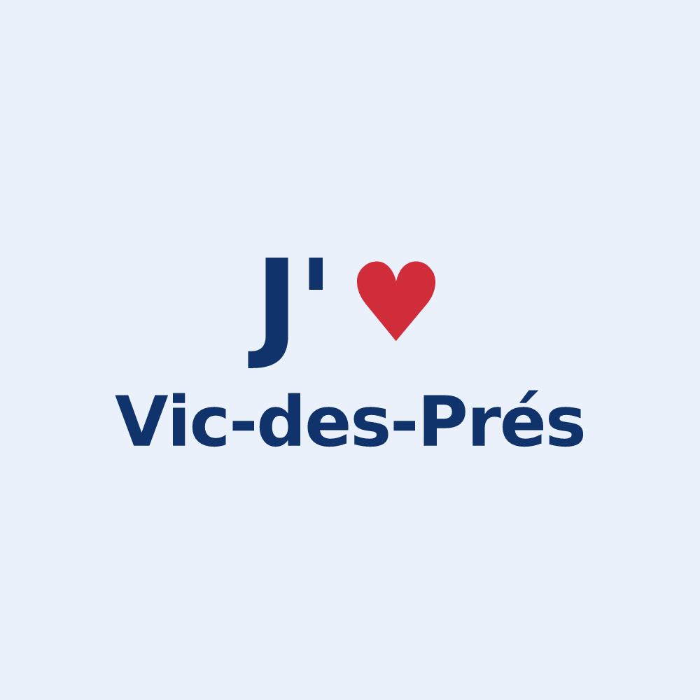 Sticker personnalisé Vic-des-Prés — design J'aime Vic-des-Prés