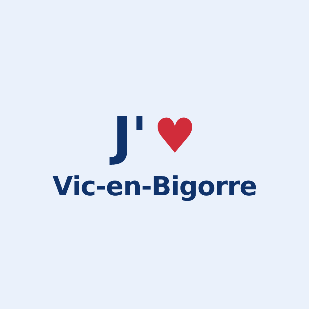 Sticker personnalisé Vic-en-Bigorre — design J'aime Vic-en-Bigorre