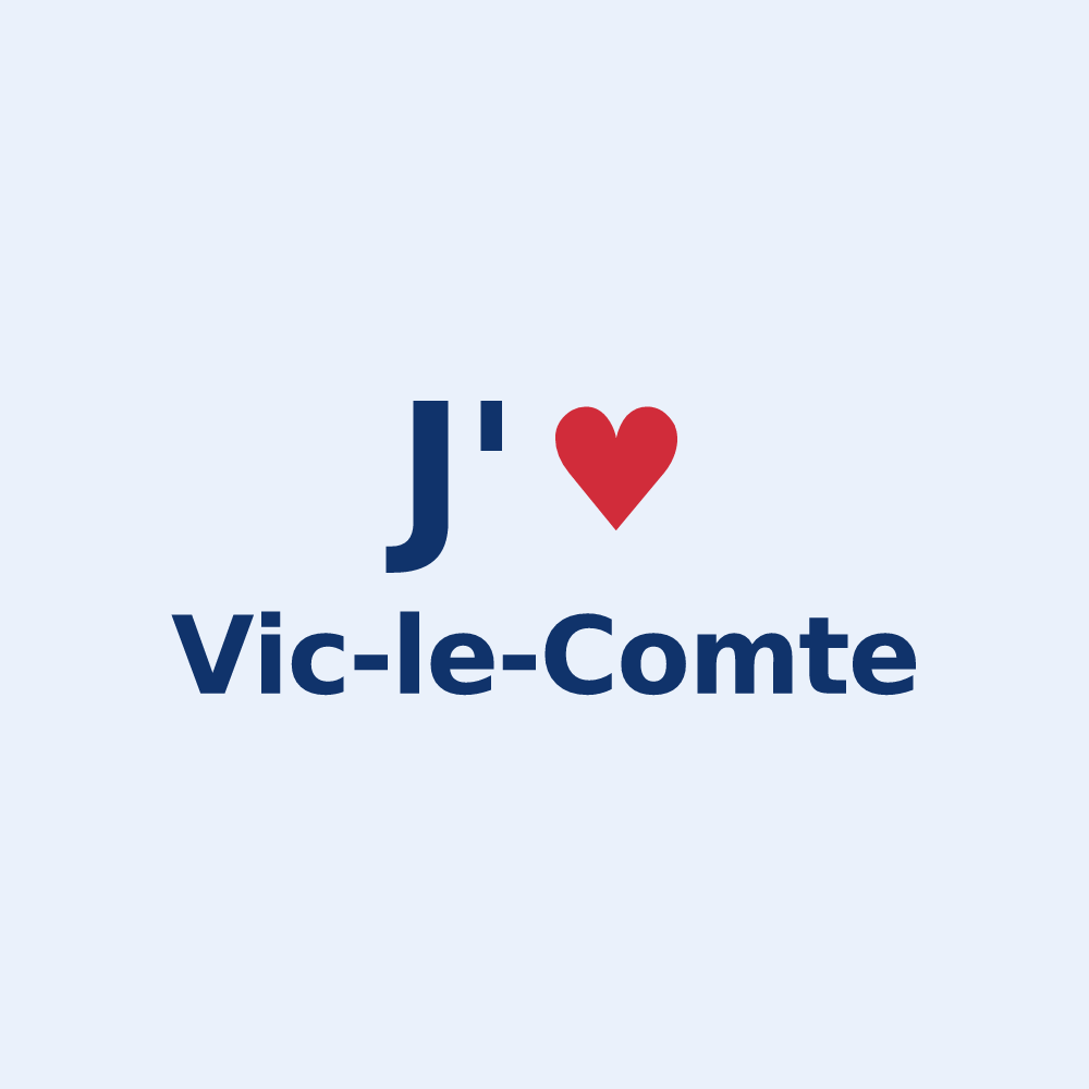Sticker personnalisé Vic-le-Comte — design J'aime Vic-le-Comte