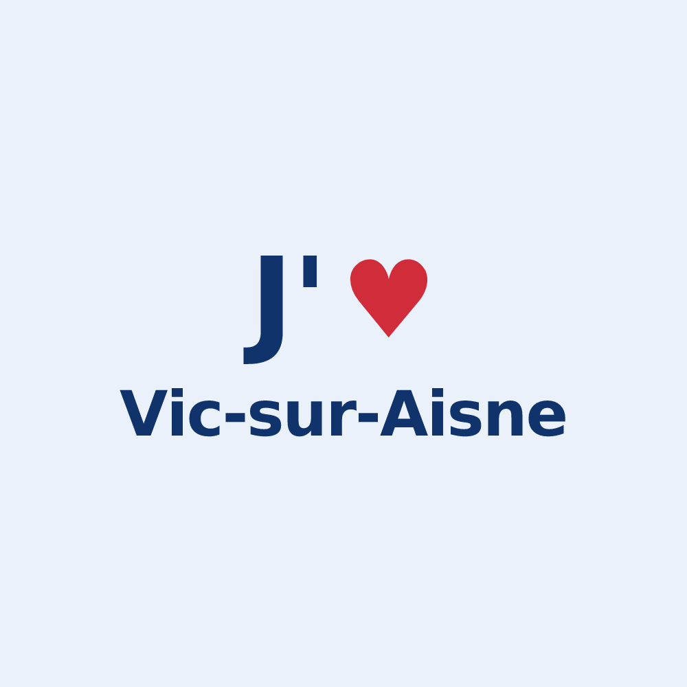 Sticker personnalisé Vic-sur-Aisne — design J'aime Vic-sur-Aisne
