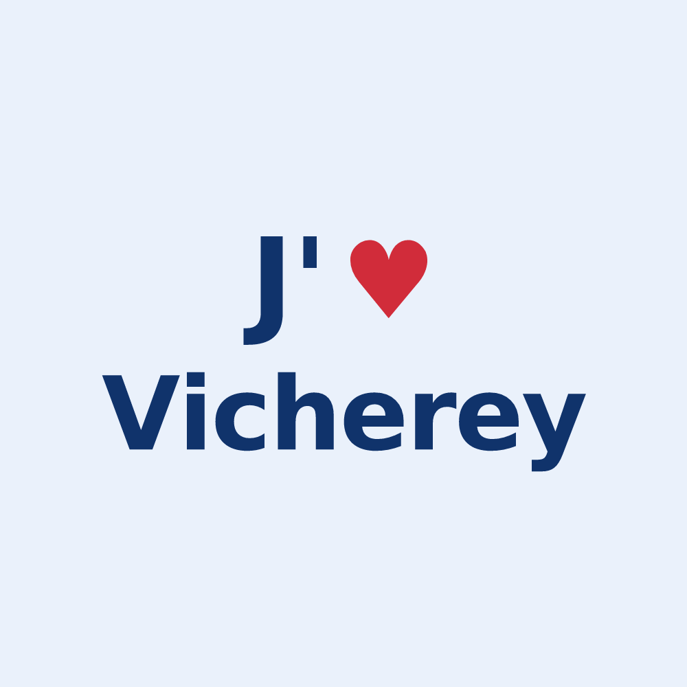 Sticker personnalisé Vicherey — design J'aime Vicherey