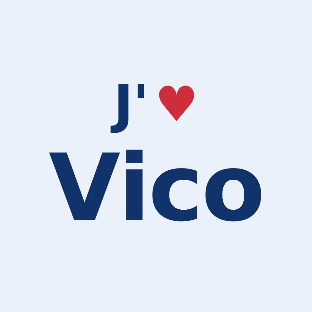 Sticker personnalisé Vico — design J'aime Vico