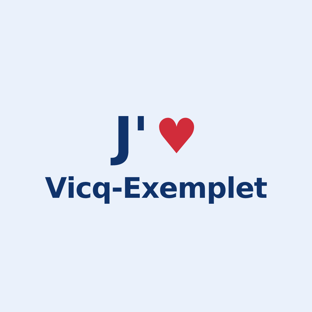 Sticker personnalisé Vicq-Exemplet — design « J'aime Vicq-Exemplet » imprimé sur le sticker