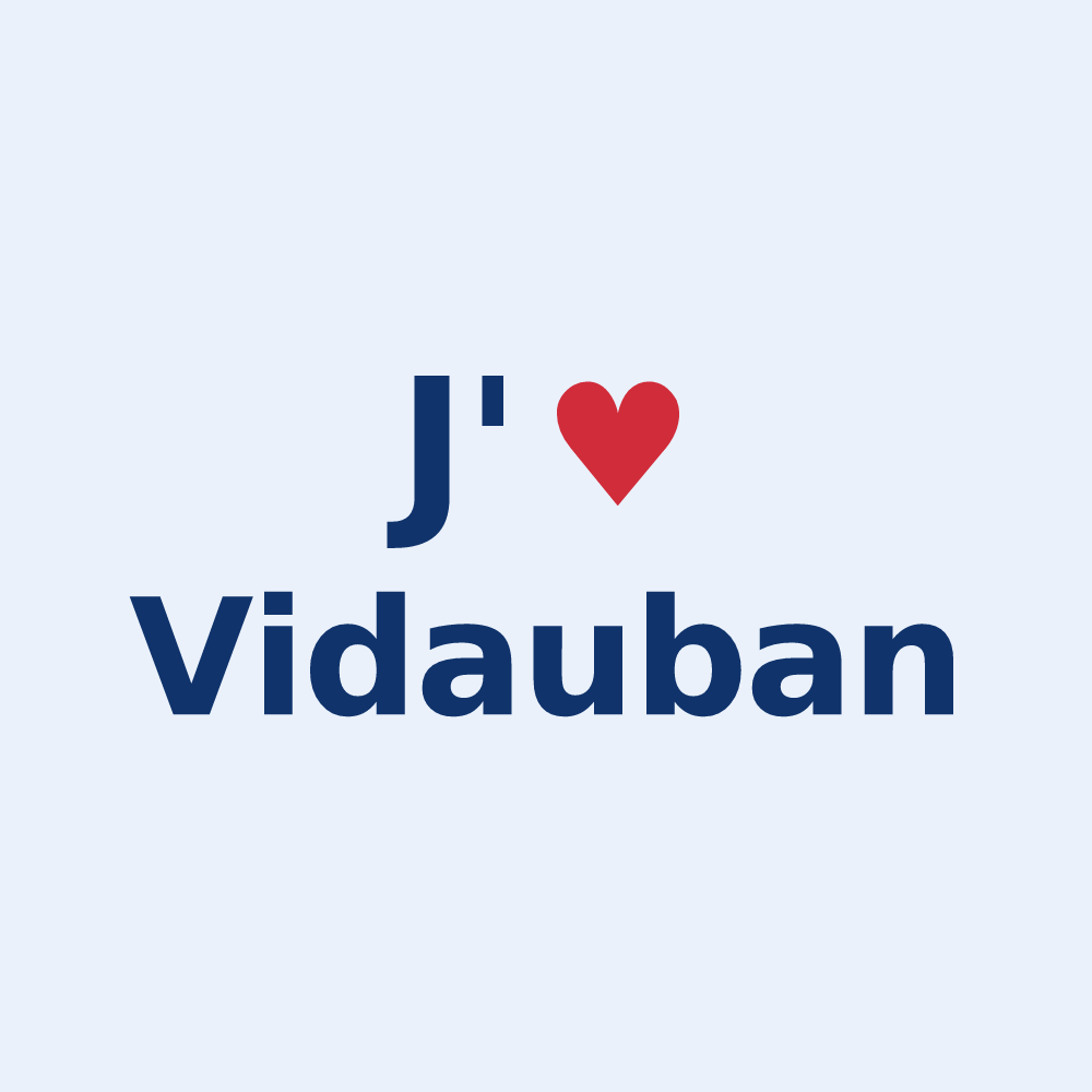 Sticker personnalisé Vidauban — design J'aime Vidauban