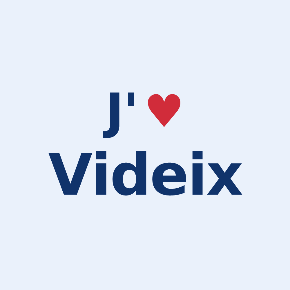 Sticker personnalisé Videix — design J'aime Videix