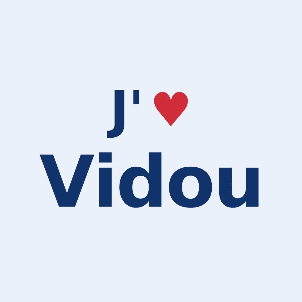 Sticker personnalisé Vidou — design J'aime Vidou