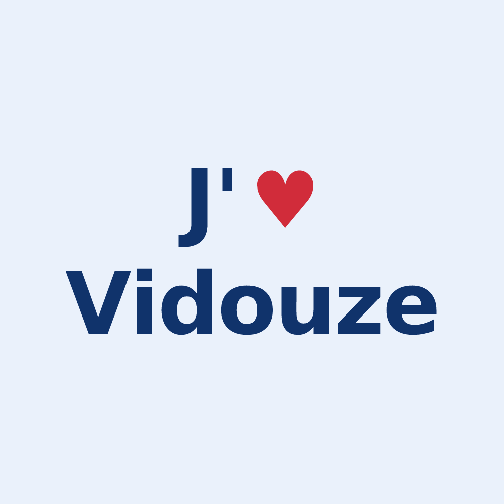 Sticker personnalisé Vidouze — design « J'aime Vidouze » imprimé sur le sticker