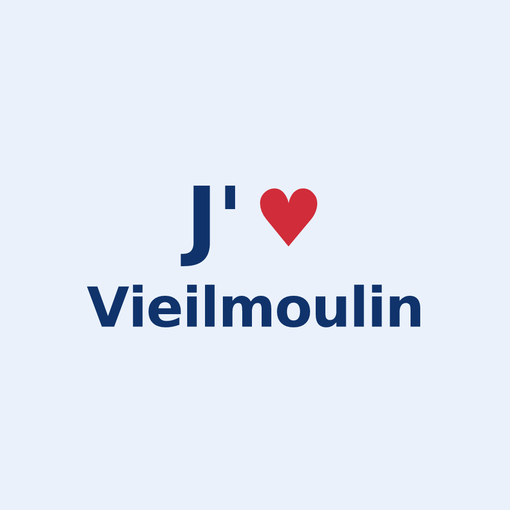 Sticker personnalisé Vieilmoulin — design J'aime Vieilmoulin