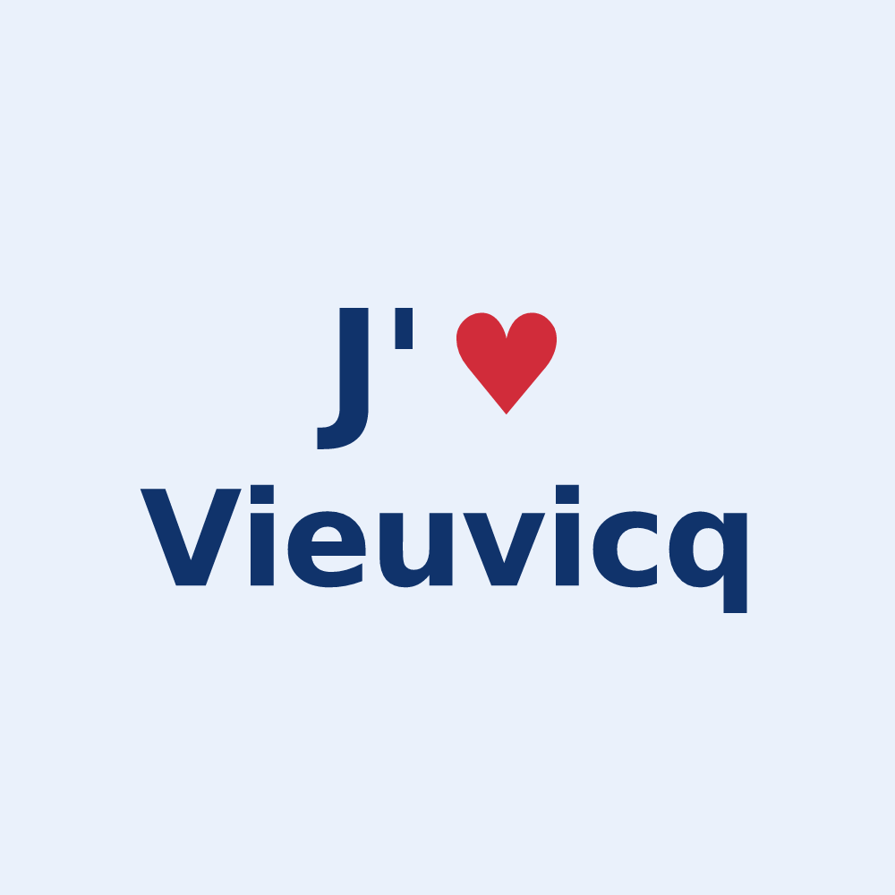 Sticker personnalisé Vieuvicq — design « J'aime Vieuvicq » imprimé sur le sticker