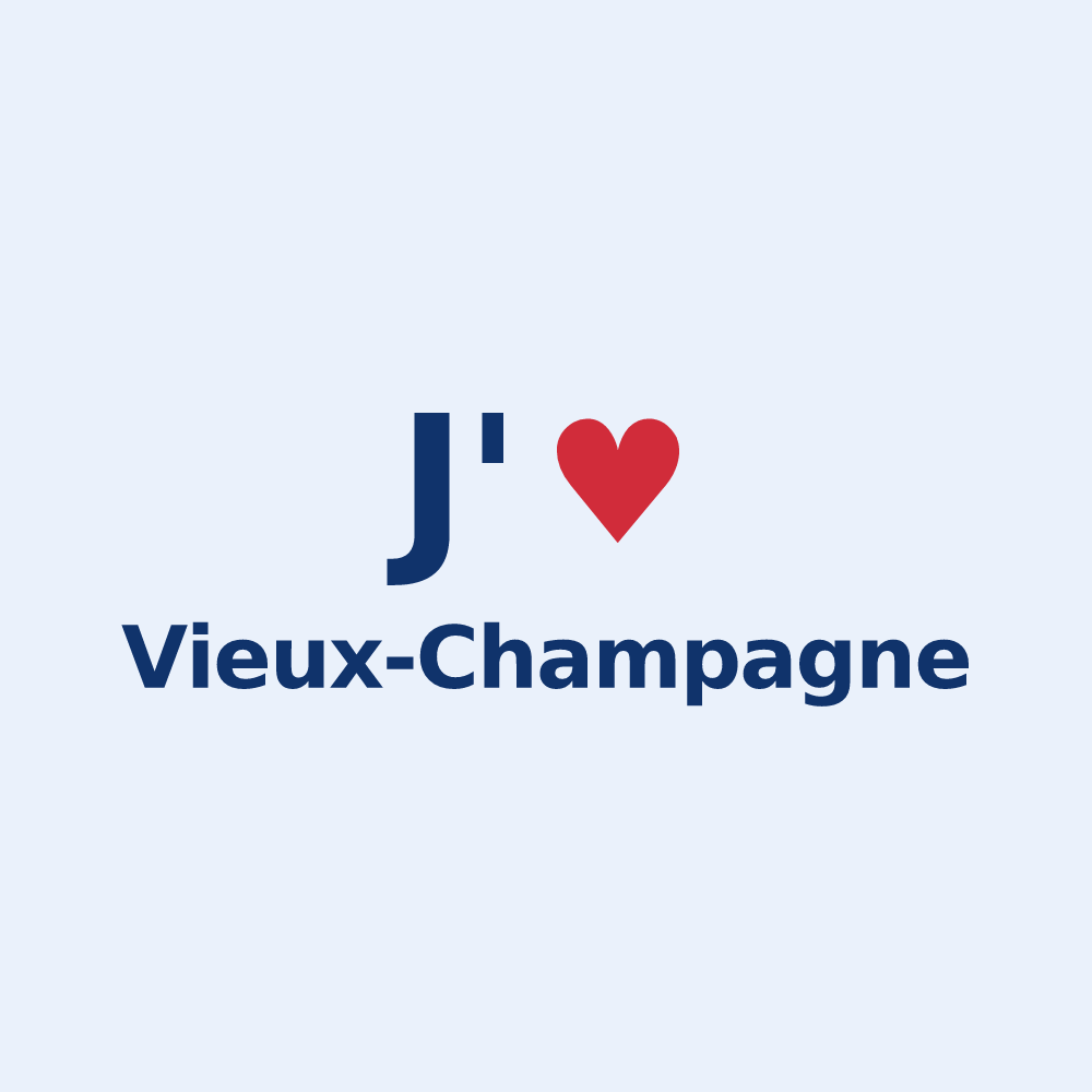 Sticker personnalisé Vieux-Champagne — design J'aime Vieux-Champagne