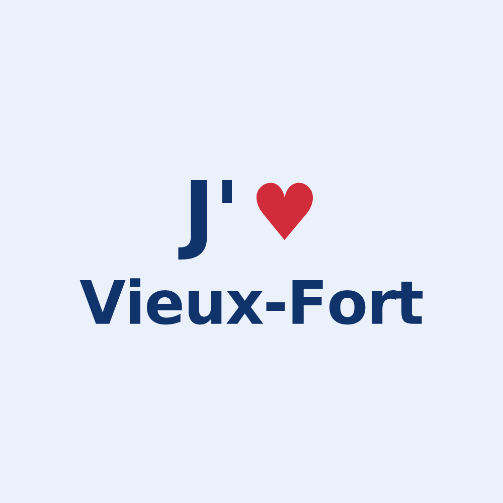 Sticker personnalisé Vieux-Fort — design J'aime Vieux-Fort