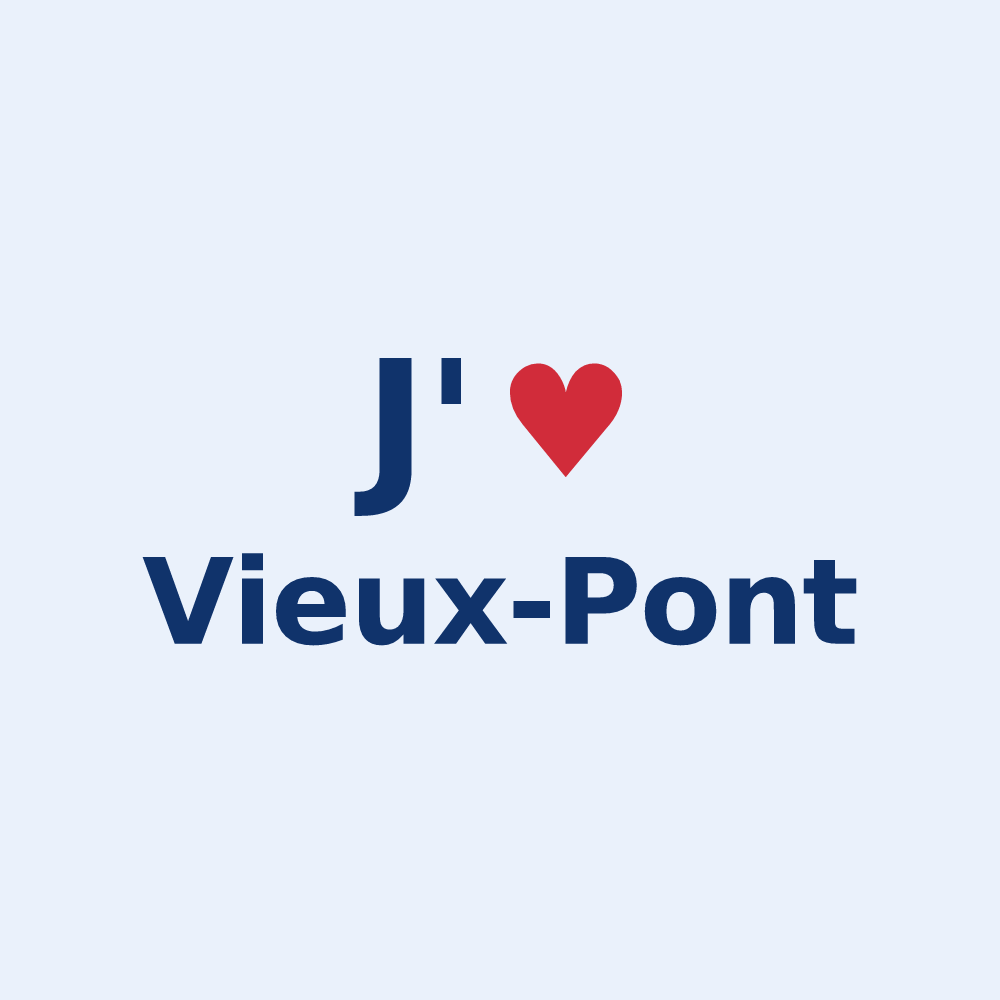 Sticker personnalisé Vieux-Pont — design J'aime Vieux-Pont