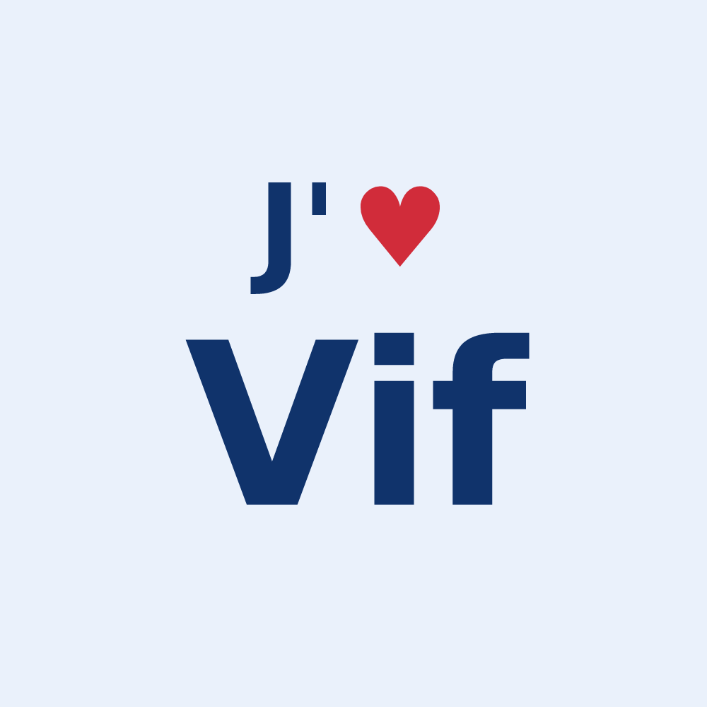 Sticker personnalisé Vif — design J'aime Vif