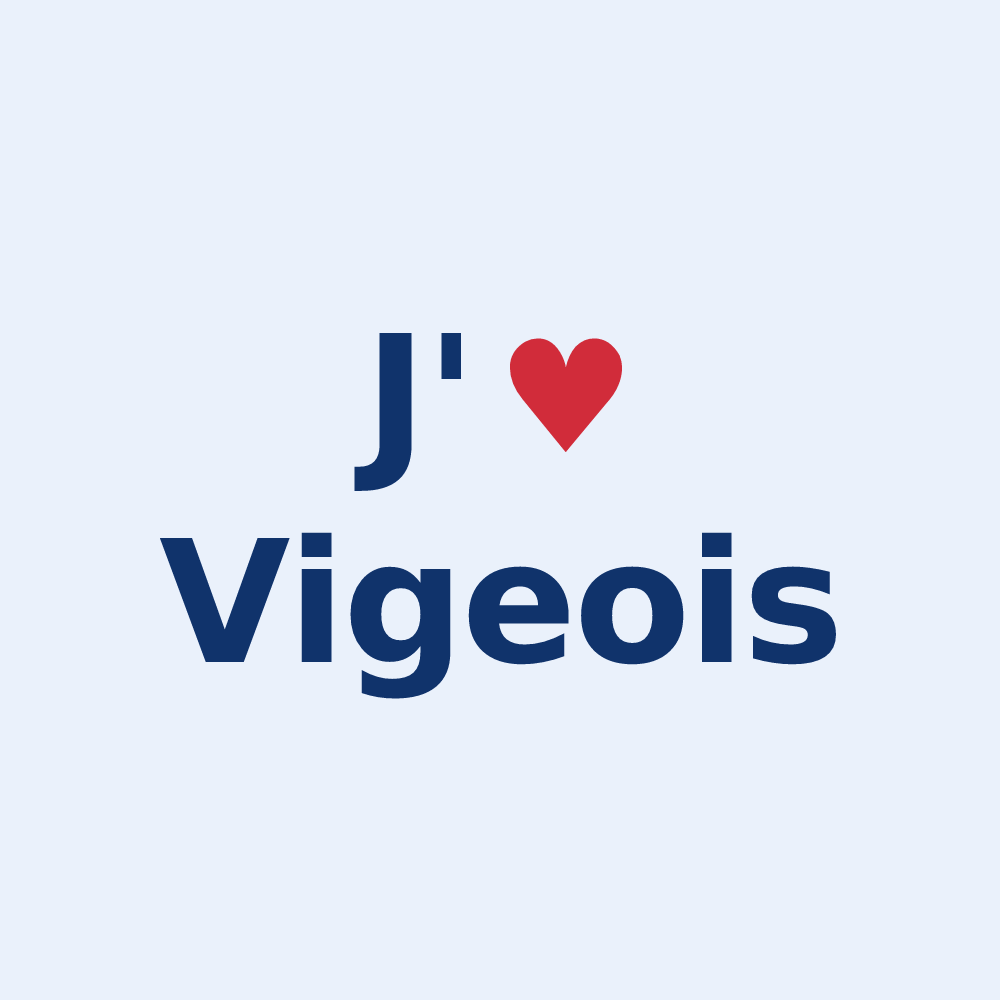 Sticker personnalisé Vigeois — design « J'aime Vigeois » imprimé sur le sticker