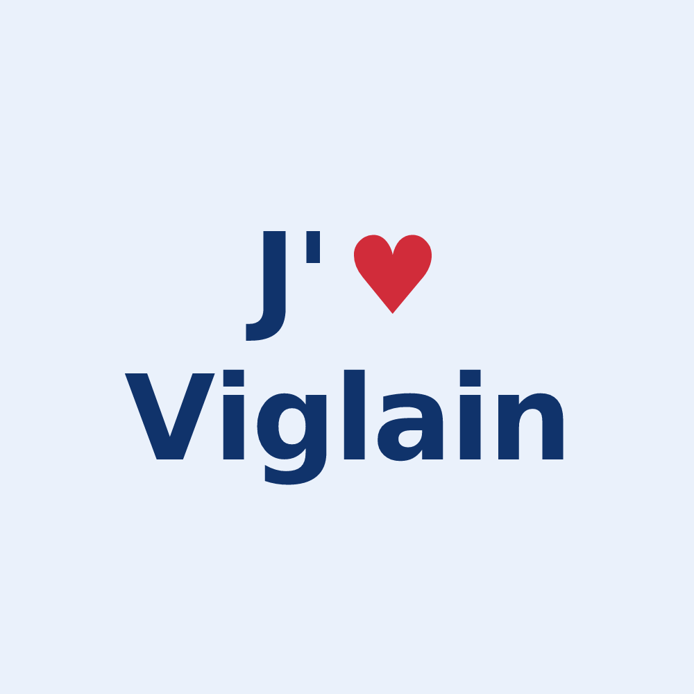 Sticker personnalisé Viglain — design J'aime Viglain