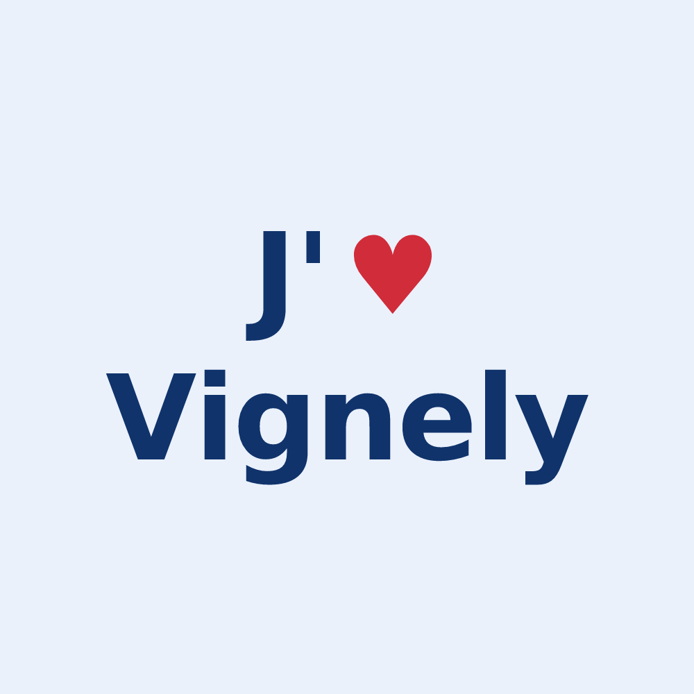 Sticker personnalisé Vignely — design J'aime Vignely