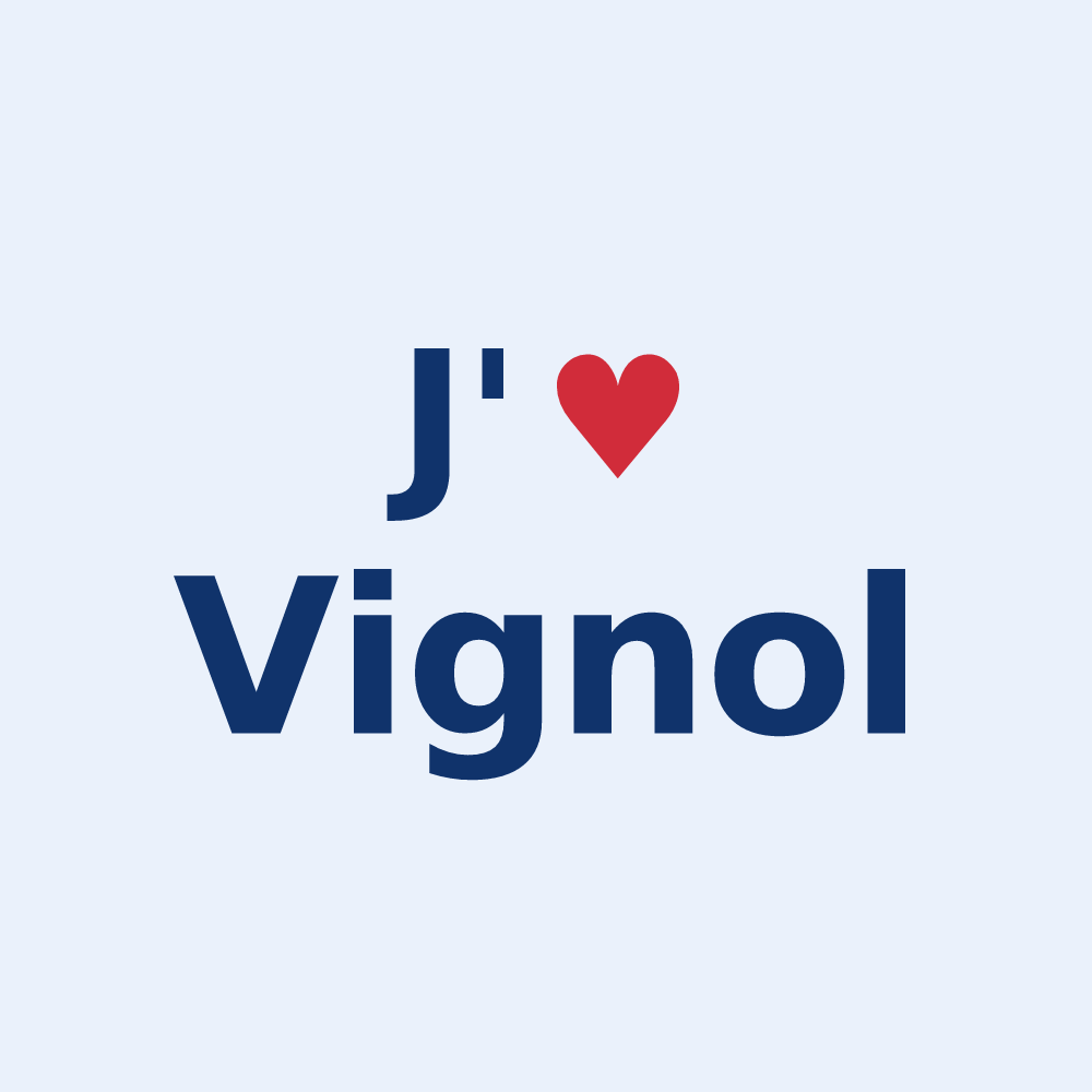 Sticker personnalisé Vignol — design J'aime Vignol
