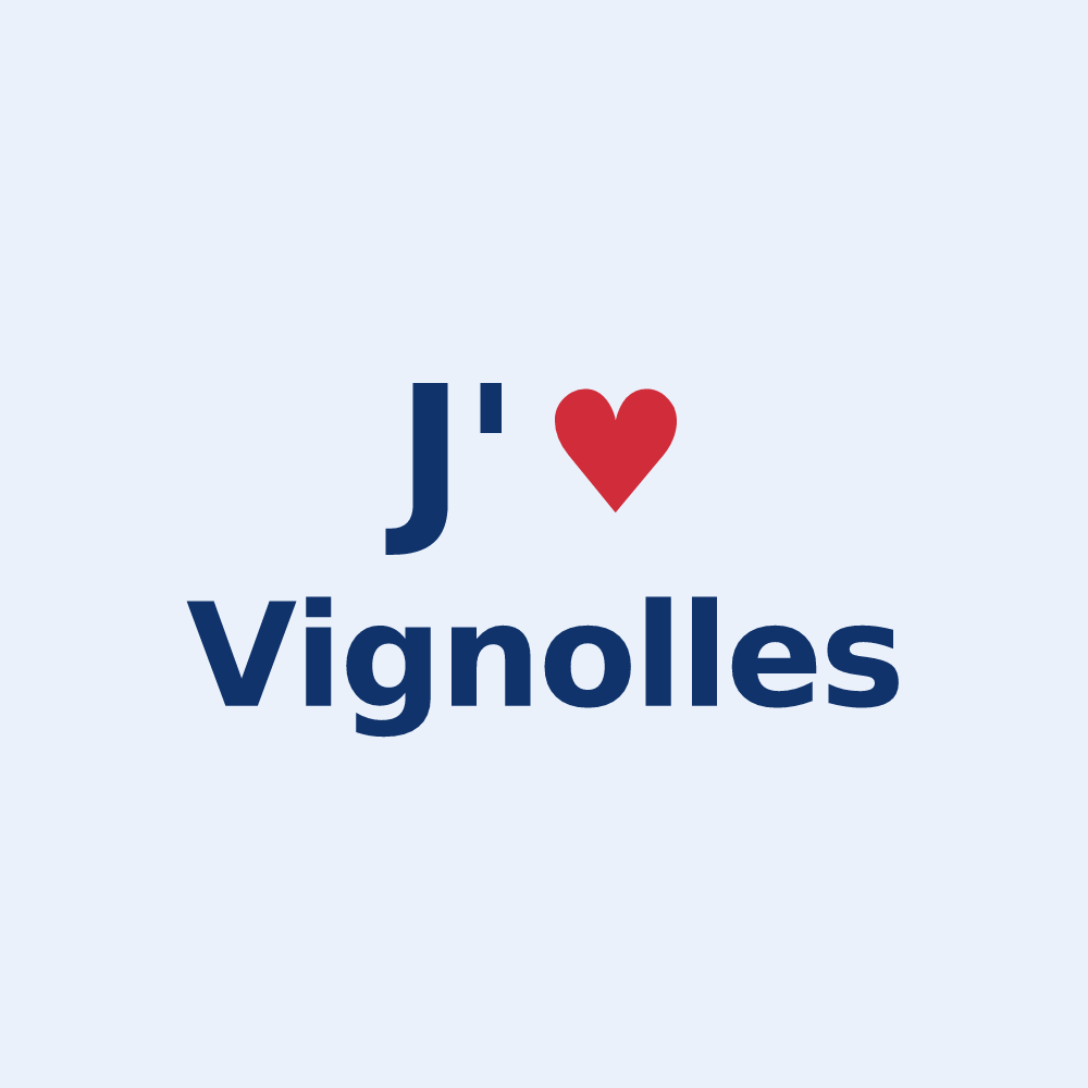 Sticker personnalisé Vignolles — design J'aime Vignolles