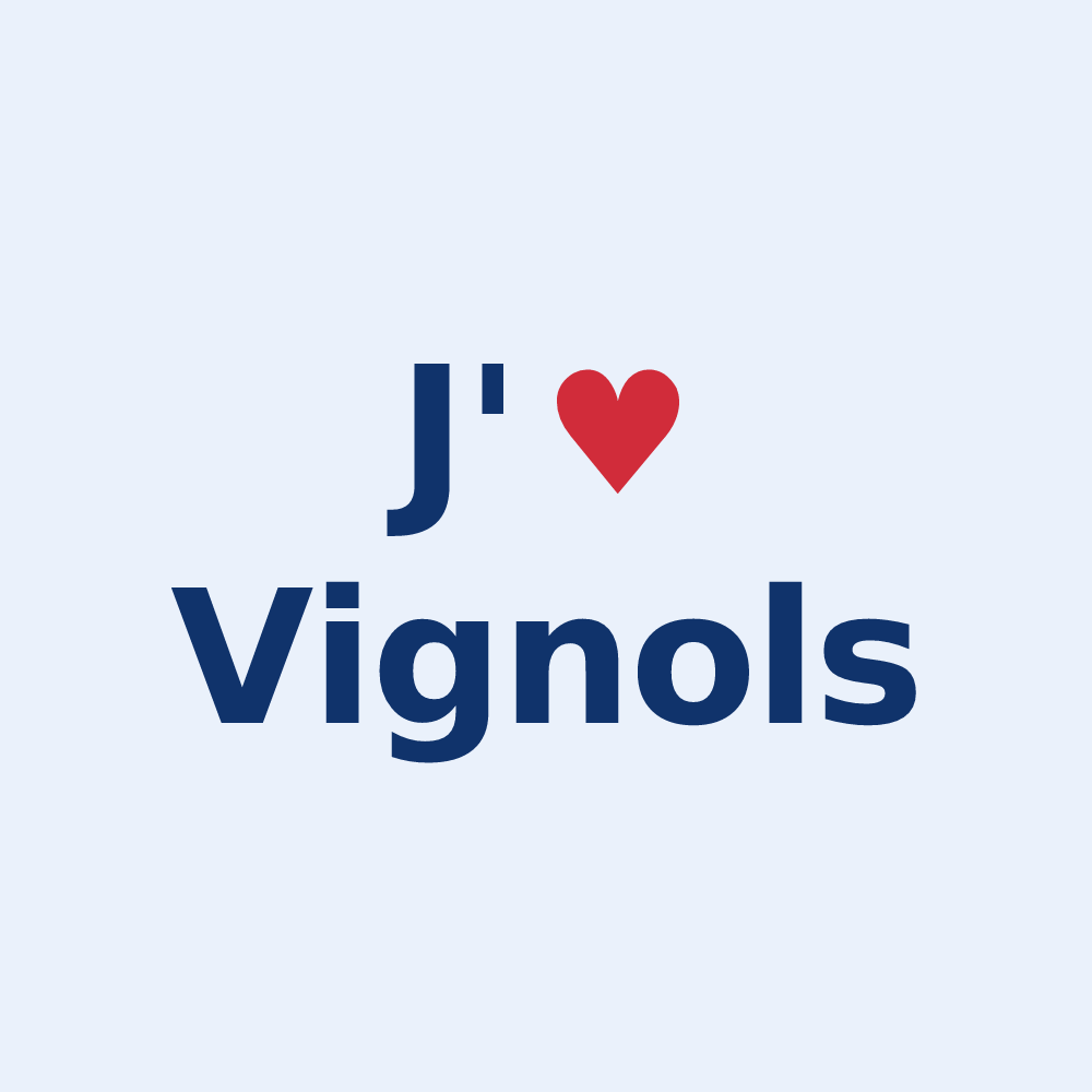 Sticker personnalisé Vignols — design J'aime Vignols