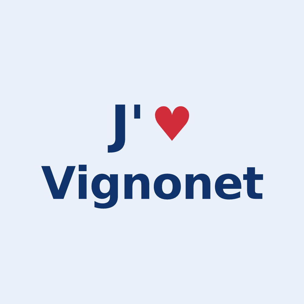 Sticker personnalisé Vignonet — design J'aime Vignonet
