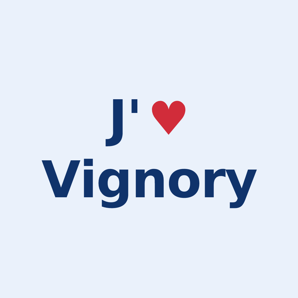 Sticker personnalisé Vignory — design J'aime Vignory