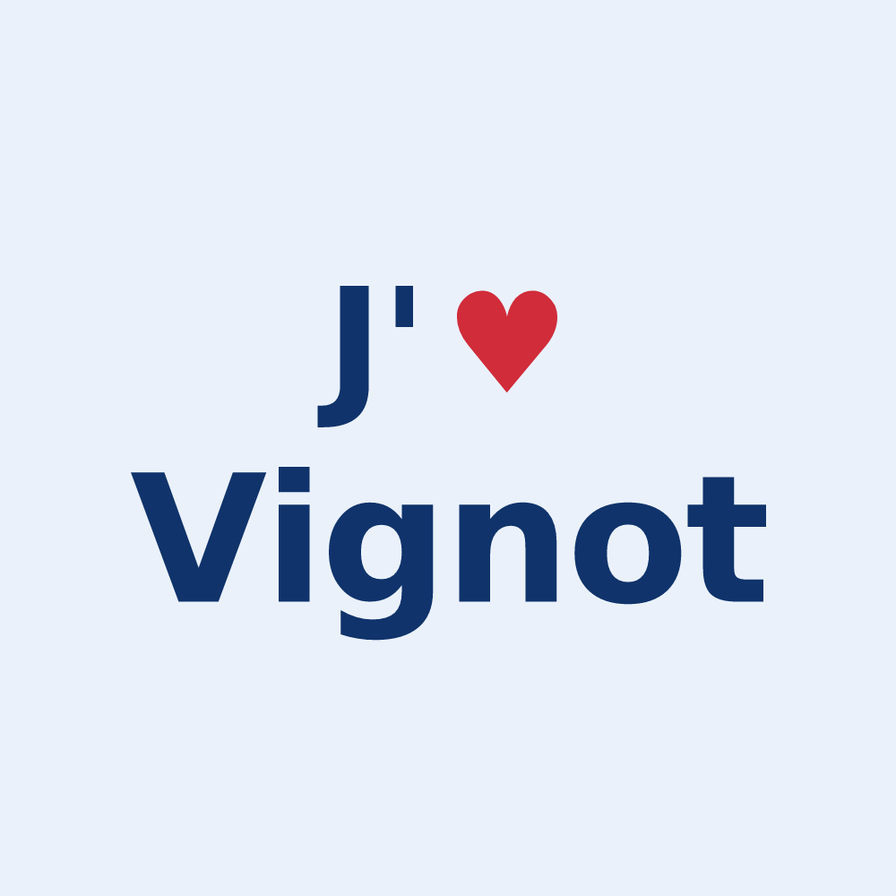 Sticker personnalisé Vignot — design J'aime Vignot
