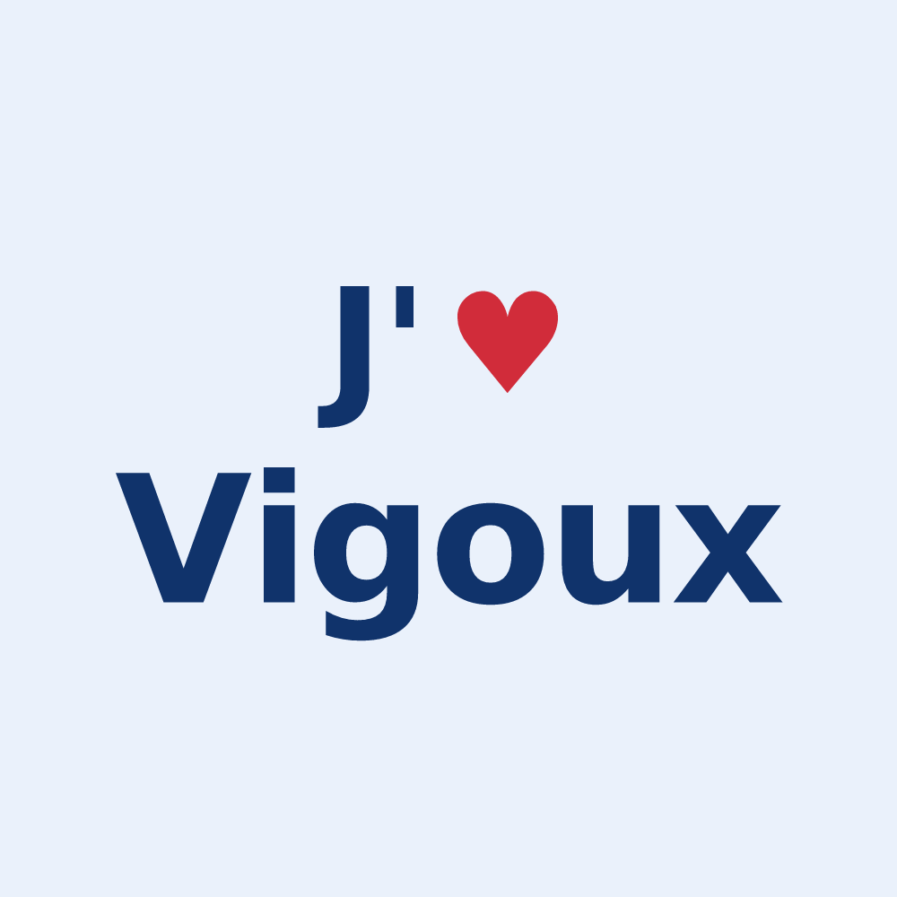 Sticker personnalisé Vigoux — design « J'aime Vigoux » imprimé sur le sticker