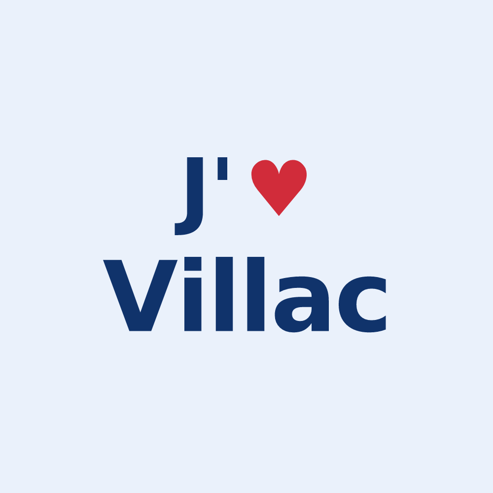 Sticker personnalisé Villac — design J'aime Villac