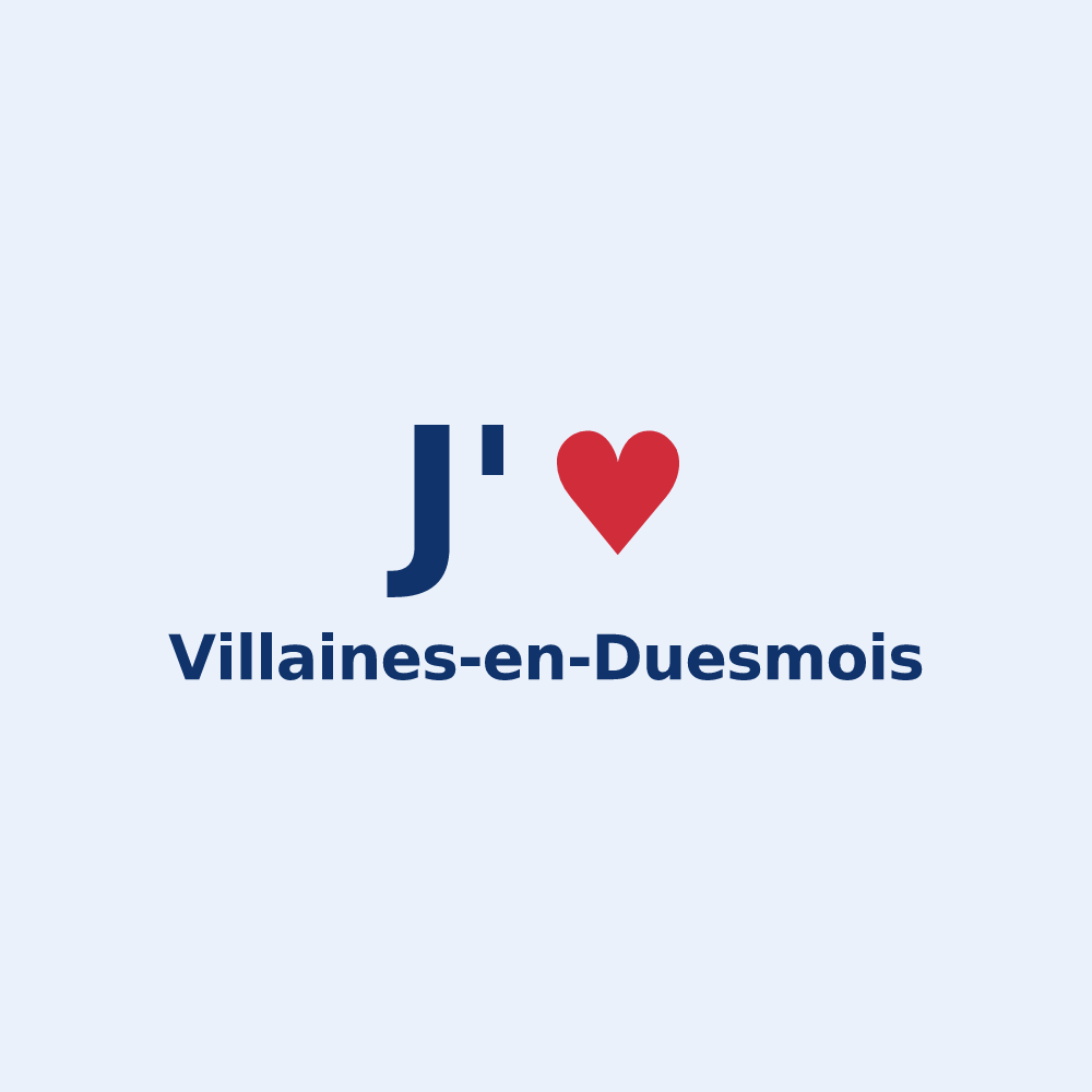 Sticker personnalisé Villaines-en-Duesmois — design J'aime Villaines-en-Duesmois