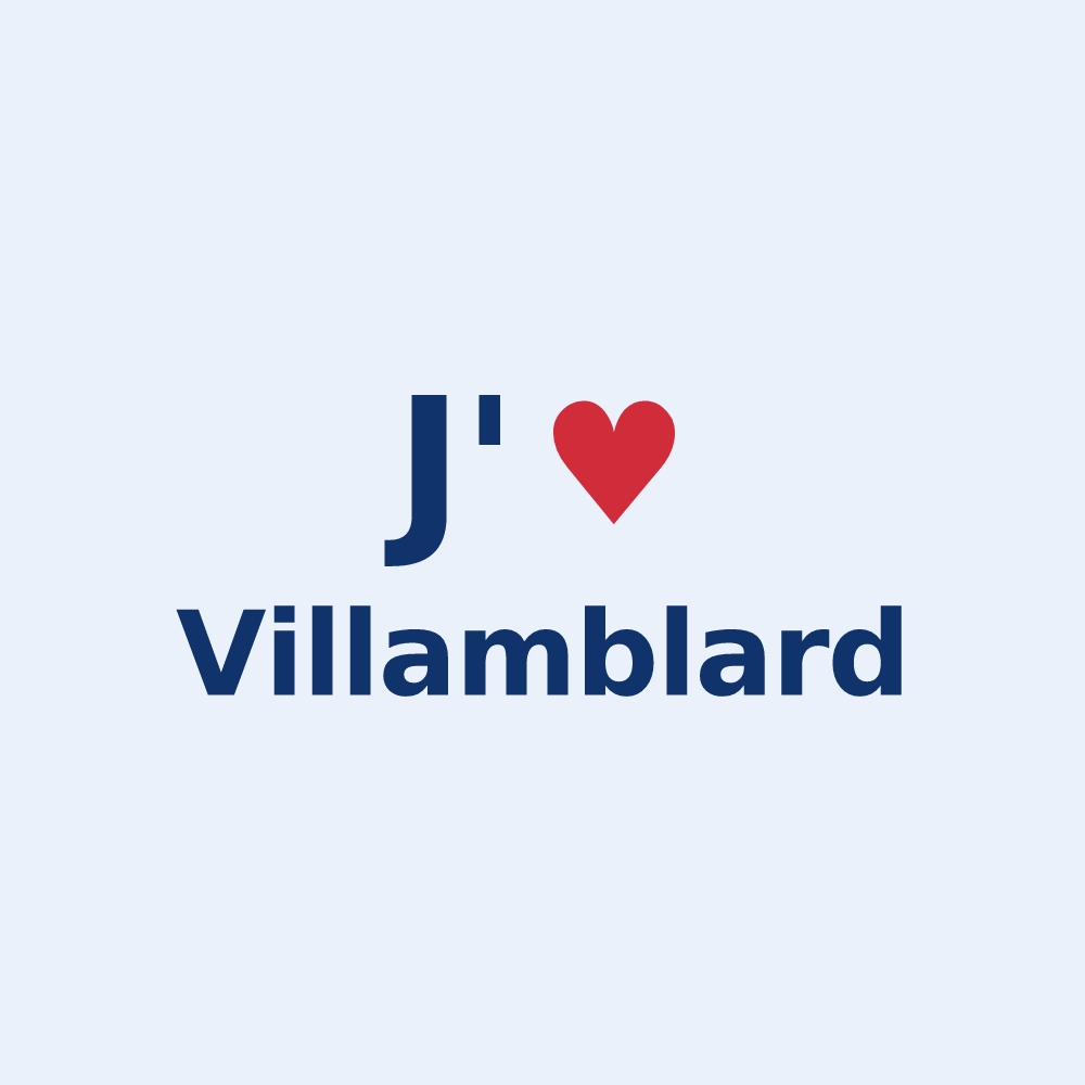 Sticker personnalisé Villamblard — design J'aime Villamblard