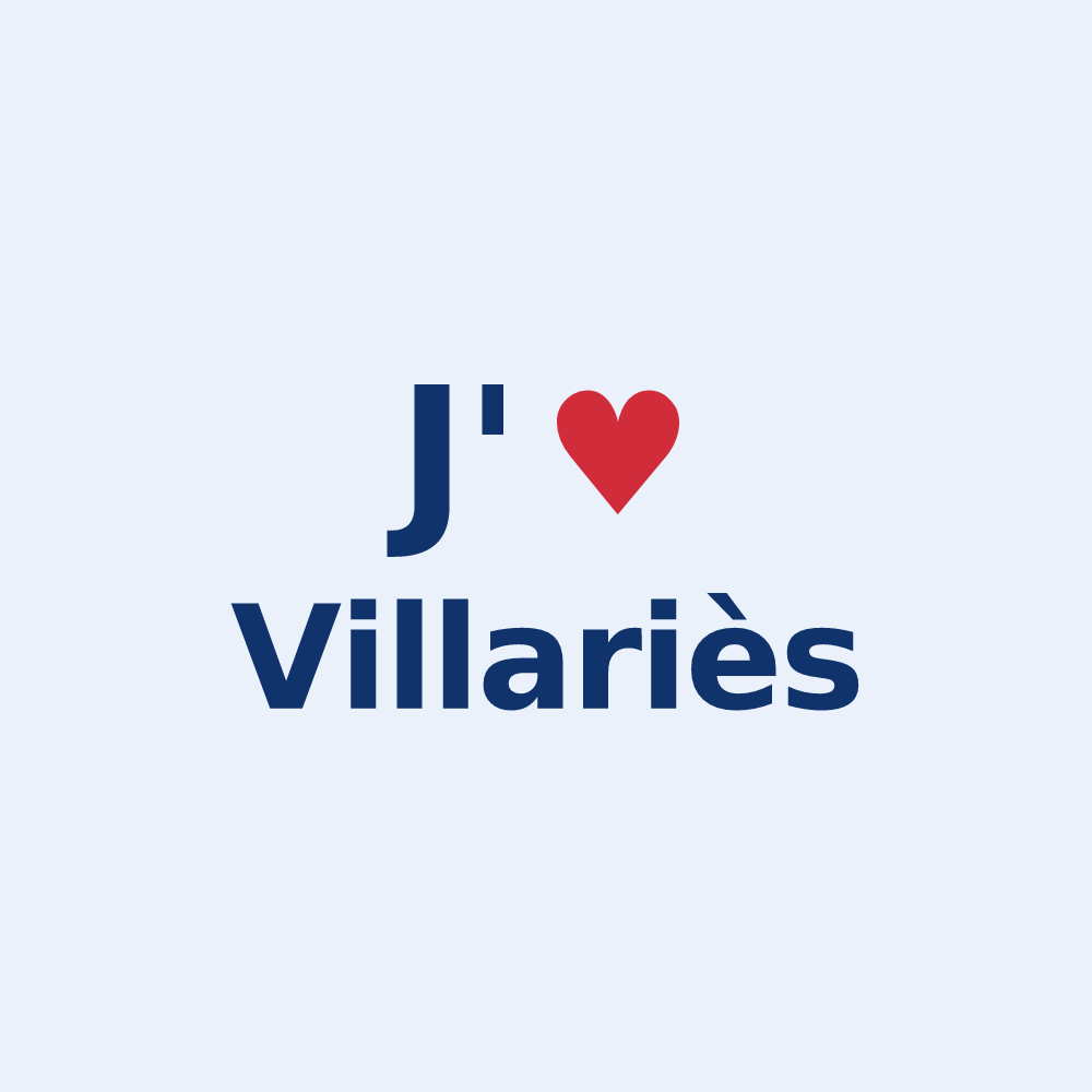 Sticker personnalisé Villariès — design J'aime Villariès