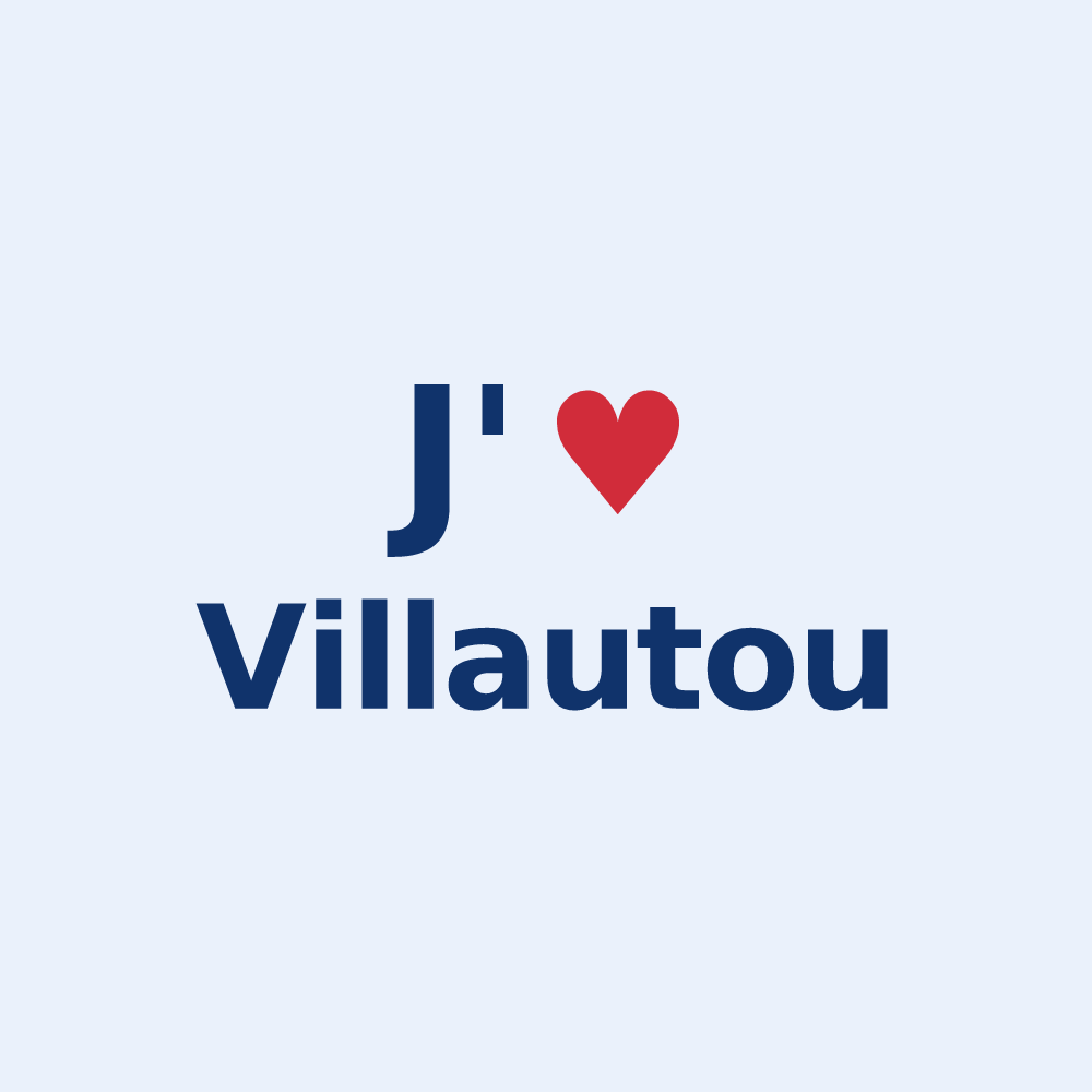 Sticker personnalisé Villautou — design J'aime Villautou