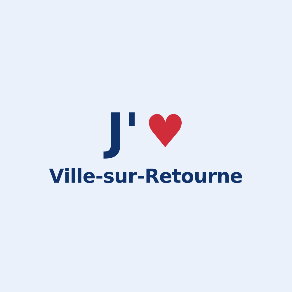 Sticker personnalisé Ville-sur-Retourne — design J'aime Ville-sur-Retourne