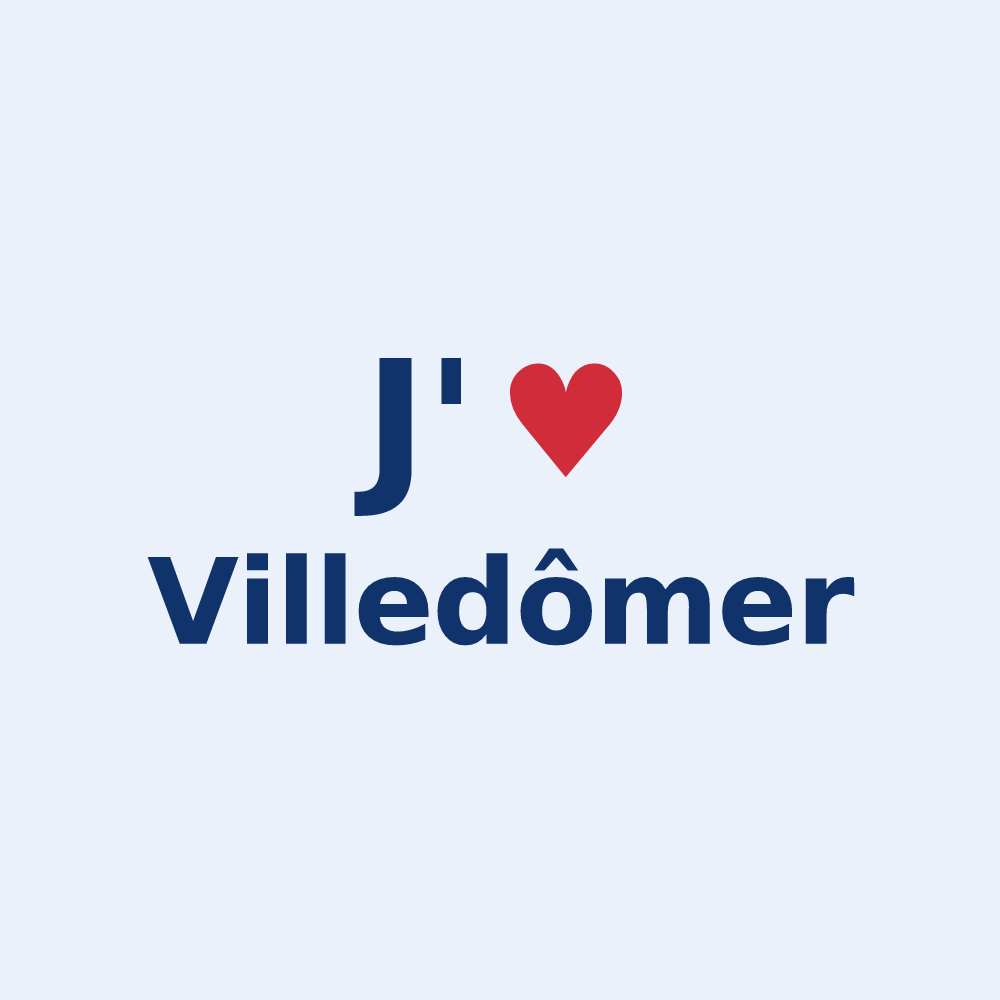 Sticker personnalisé Villedômer — design J'aime Villedômer