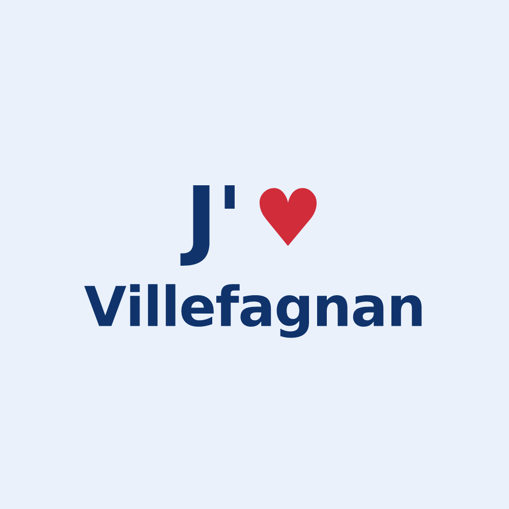 Sticker personnalisé Villefagnan — design « J'aime Villefagnan » imprimé sur le sticker