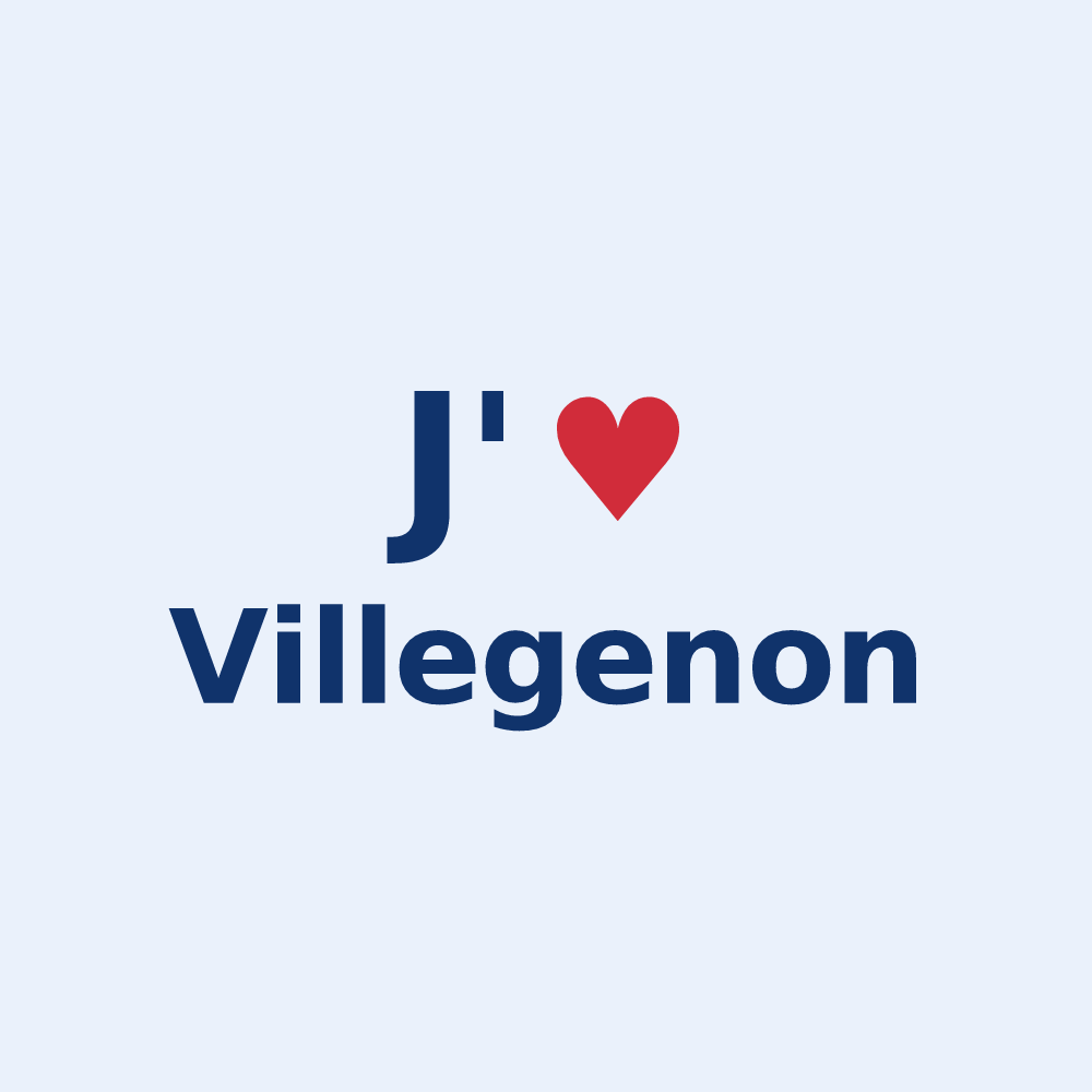 Sticker personnalisé Villegenon — design J'aime Villegenon