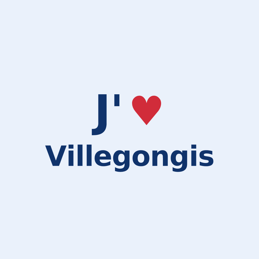 Sticker personnalisé Villegongis — design J'aime Villegongis