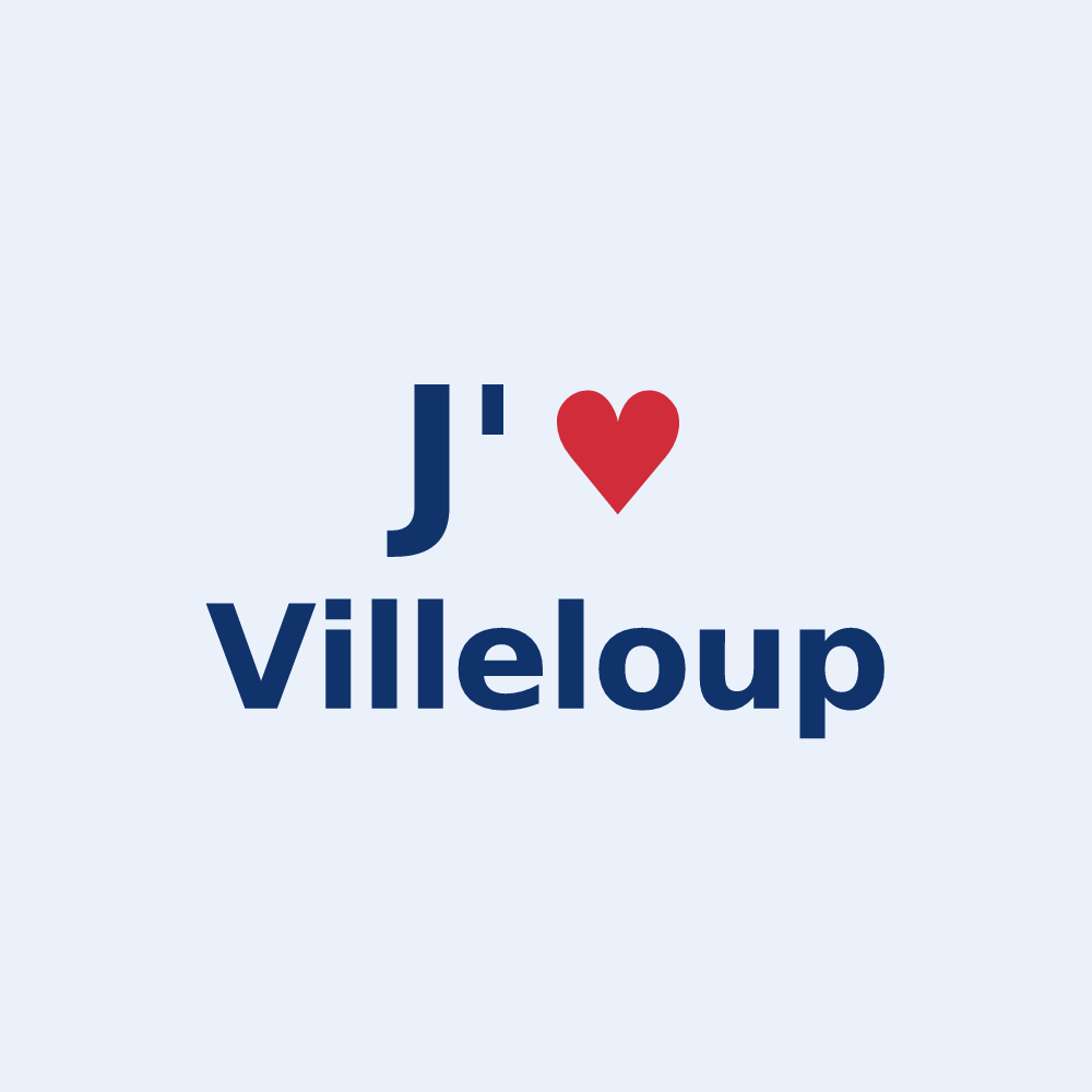 Sticker personnalisé Villeloup — design J'aime Villeloup