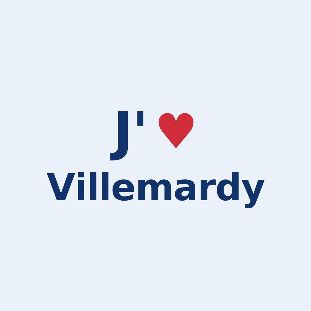 Sticker personnalisé Villemardy — design J'aime Villemardy