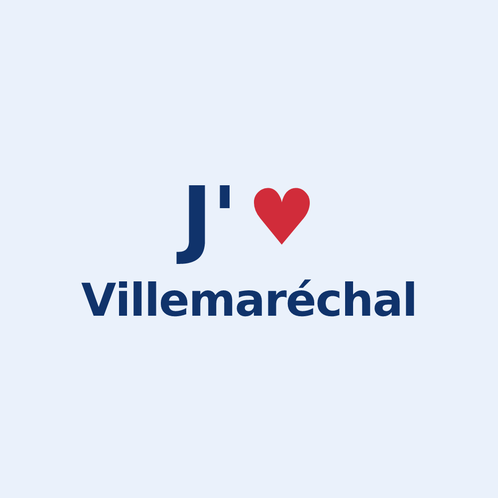 Sticker personnalisé Villemaréchal — design J'aime Villemaréchal