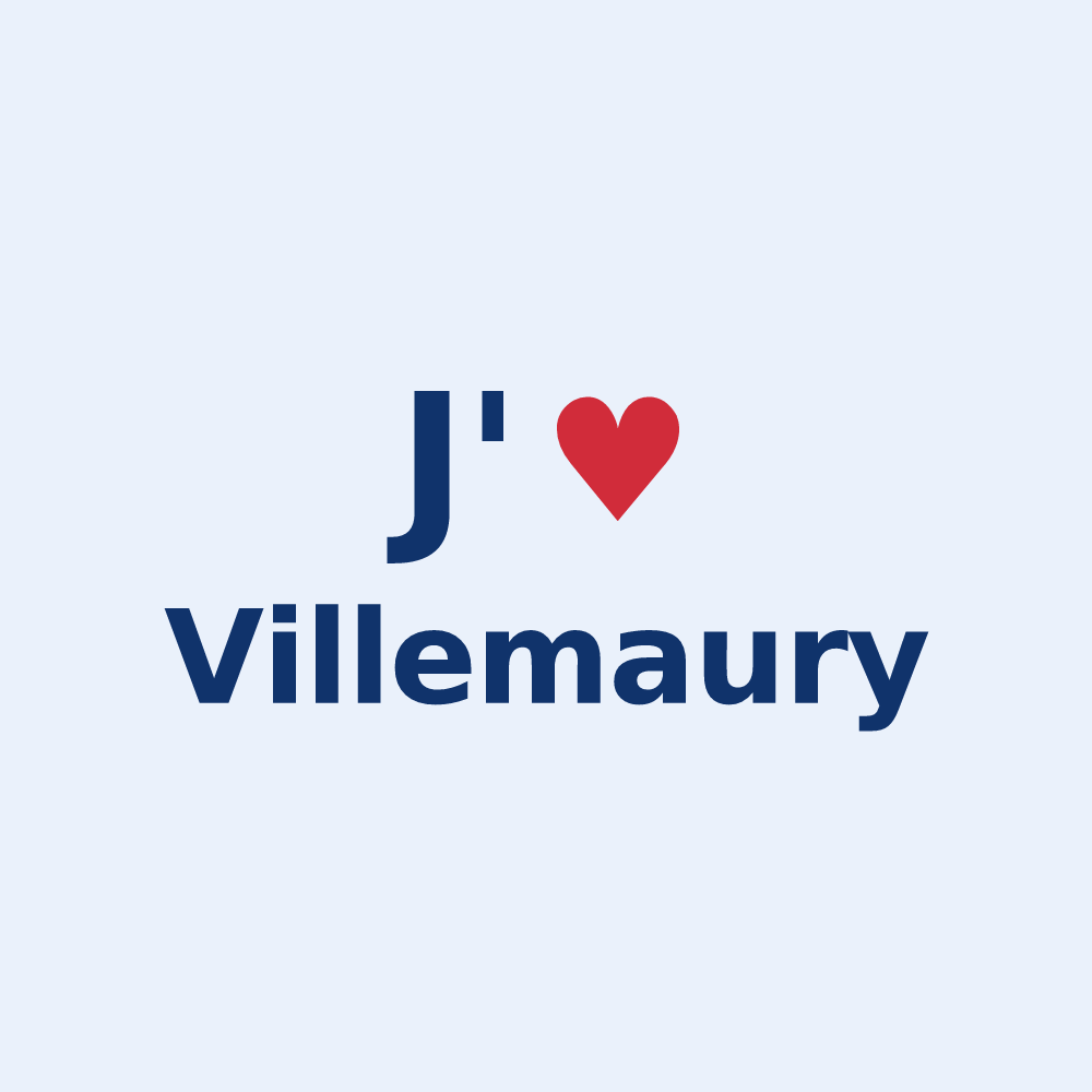 Sticker personnalisé Villemaury — design J'aime Villemaury