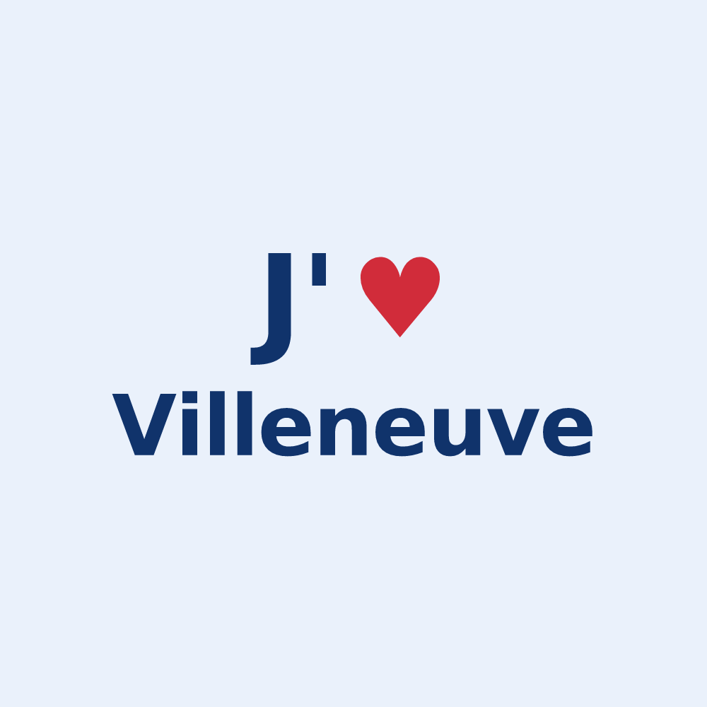 Sticker personnalisé Villeneuve — design J'aime Villeneuve